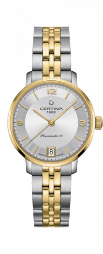 Certina DS Caimano Powermatic 80 Stainless Steel / Yellow Gold PVD / Silver / Bracelet C035.207.22.037.02