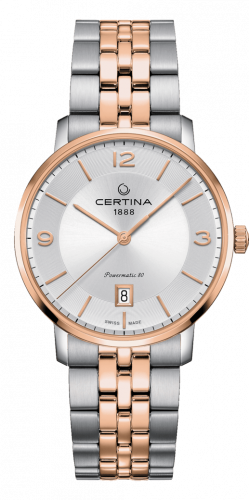 Certina DS Caimano Powermatic 80 Stainless Steel / Rose Gold PVD / Silver / Bracelet C035.407.22.037.01