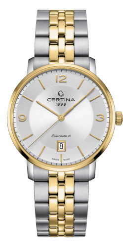 Certina DS Caimano Powermatic 80 Stainless Steel / Yellow Gold PVD / Silver / Bracelet C035.407.22.037.02 Certina DS Caimano Powermatic 80 Stainless Steel / Yellow Gold PVD / Silver / Bracelet C035.407.22.037.02