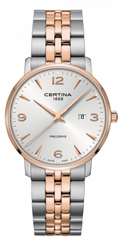 Certina DS Caimano 39 Stainless Steel / Rose Gold PVD / Silver / Bracelet C035.410.22.037.01 Certina DS Caimano 39 Stainless Steel / Rose Gold PVD / Silver / Bracelet C035.410.22.037.01