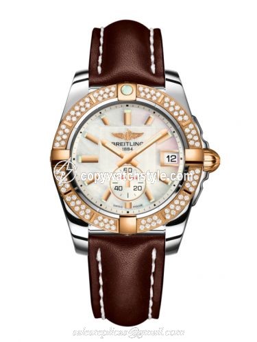 Breitling Galactic 36 Automatic Stainless Steel / Rose Gold / Diamond / Pearl / Calf C3733053.A724.416X