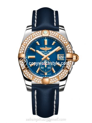 Breitling Galactic 36 Automatic Stainless Steel / Rose Gold / Diamond / Gun Blue / Calf C3733053.C831.194X