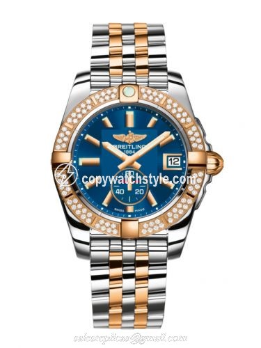 Breitling Galactic 36 Automatic Stainless Steel / Rose Gold / Diamond / Gun Blue / Bracelet C3733053.C831.376C
