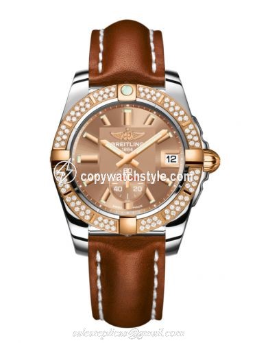 Breitling Galactic 36 Automatic Stainless Steel / Rose Gold / Diamond / Copperhead Bronze / Calf C3733053.Q584.412X