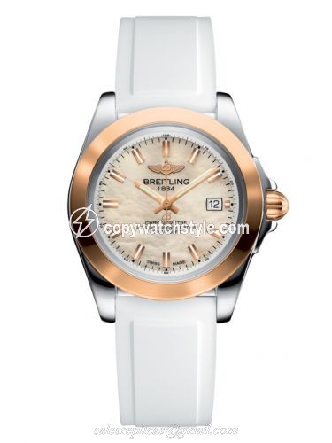 Breitling Galactic 32 Sleek Edition Stainless Steel / Rose Gold / Pearl / Rubber C7133012/A802/164S/A14S.1 Breitling Galactic 32 Sleek Edition Stainless Steel / Rose Gold / Pearl / Rubber C7133012/A802/164S/A14S.1