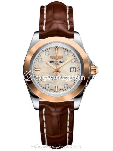 Breitling Galactic 32 Sleek Edition Stainless Steel / Rose Gold / Pearl Diamond / Croco C7133012/A803/778P/A14BA.1 Breitling Galactic 32 Sleek Edition Stainless Steel / Rose Gold / Pearl Diamond / Croco C7133012/A803/778P/A14BA.1
