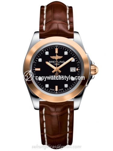 Breitling Galactic 32 Sleek Edition Stainless Steel / Rose Gold / Trophy Black Diamond / Croco C7133012/BF64/778P/A14BA.1 Breitling Galactic 32 Sleek Edition Stainless Steel / Rose Gold / Trophy Black Diamond / Croco C7133012/BF64/778P/A14BA.1