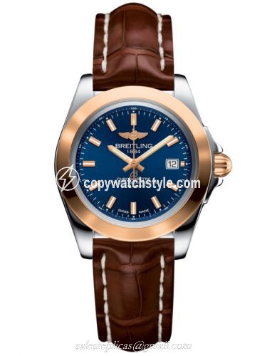 Breitling Galactic 32 Sleek Edition Stainless Steel / Rose Gold / Horizon Blue / Croco C7133012/C952/778P/A14BA.1 Breitling Galactic 32 Sleek Edition Stainless Steel / Rose Gold / Horizon Blue / Croco C7133012/C952/778P/A14BA.1
