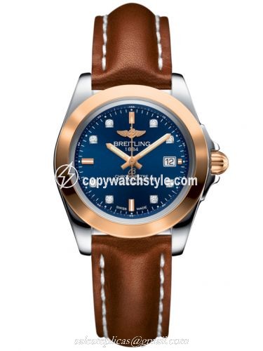 Breitling Galactic 32 Sleek Edition Stainless Steel / Rose Gold / Horizon Blue Diamond / Calf C7133012/C967/406X/A14BA.1 Breitling Galactic 32 Sleek Edition Stainless Steel / Rose Gold / Horizon Blue Diamond / Calf C7133012/C967/406X/A14BA.1