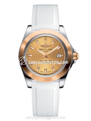 Breitling Galactic 32 Sleek Edition Stainless Steel / Rose Gold / Golden Sun / Rubber C7133012/H549/164S/A14S.1 Breitling Galactic 32 Sleek Edition Stainless Steel / Rose Gold / Golden Sun / Rubber C7133012/H549/164S/A14S.1
