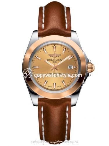 Breitling Galactic 32 Sleek Edition Stainless Steel / Rose Gold / Golden Sun / Calf C7133012/H549/406X/A14BA.1 Breitling Galactic 32 Sleek Edition Stainless Steel / Rose Gold / Golden Sun / Calf C7133012/H549/406X/A14BA.1
