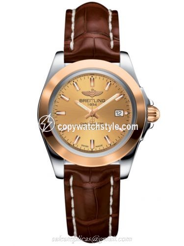 Breitling Galactic 32 Sleek Edition Stainless Steel / Rose Gold / Golden Sun / Croco C7133012/H549/778P/A14BA.1