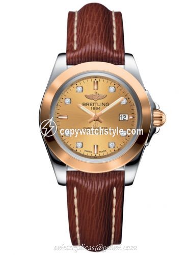 Breitling Galactic 32 Sleek Edition Stainless Steel / Rose Gold / Golden Sun Diamond / Sahara C7133012/H550/211X/A14BA.1 Breitling Galactic 32 Sleek Edition Stainless Steel / Rose Gold / Golden Sun Diamond / Sahara C7133012/H550/211X/A14BA.1