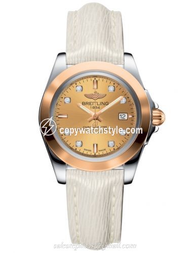 Breitling Galactic 32 Sleek Edition Stainless Steel / Rose Gold / Golden Sun Diamond / Sahara C7133012/H550/235X/A14BA.1 Breitling Galactic 32 Sleek Edition Stainless Steel / Rose Gold / Golden Sun Diamond / Sahara C7133012/H550/235X/A14BA.1
