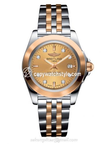 Breitling Galactic 32 Sleek Edition Stainless Steel / Rose Gold / Golden Sun Diamond / Bracelet C7133012/H550/792C Breitling Galactic 32 Sleek Edition Stainless Steel / Rose Gold / Golden Sun Diamond / Bracelet C7133012/H550/792C