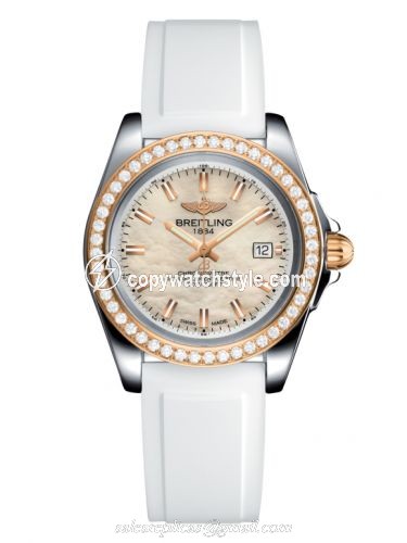 Breitling Galactic 32 Sleek Edition Stainless Steel / Rose Gold / Diamond / Pearl / Rubber C7133053/A802/164S/A14S.1 Breitling Galactic 32 Sleek Edition Stainless Steel / Rose Gold / Diamond / Pearl / Rubber C7133053/A802/164S/A14S.1