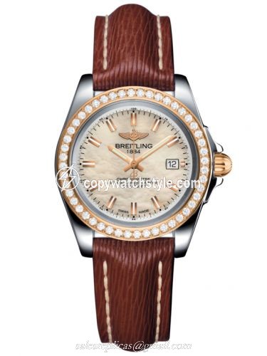 Breitling Galactic 32 Sleek Edition Stainless Steel / Rose Gold / Diamond / Pearl / Sahara C7133053/A802/211X/A14BA.1 Breitling Galactic 32 Sleek Edition Stainless Steel / Rose Gold / Diamond / Pearl / Sahara C7133053/A802/211X/A14BA.1
