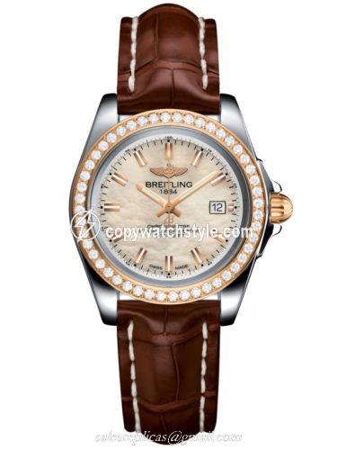 Breitling Galactic 32 Sleek Edition Stainless Steel / Rose Gold / Diamond / Pearl / Croco C7133053/A802/778P/A14BA.1 Breitling Galactic 32 Sleek Edition Stainless Steel / Rose Gold / Diamond / Pearl / Croco C7133053/A802/778P/A14BA.1