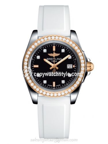 Breitling Galactic 32 Sleek Edition Stainless Steel / Rose Gold / Diamond / Trophy Black Diamond / Rubber C7133053/BF64/164S/A14S.1 Breitling Galactic 32 Sleek Edition Stainless Steel / Rose Gold / Diamond / Trophy Black Diamond / Rubber C7133053/BF64/164S/A14S.1