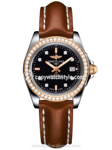 Breitling Galactic 32 Sleek Edition Stainless Steel / Rose Gold / Diamond / Trophy Black Diamond / Calf C7133053/BF64/406X/A14BA.1 Breitling Galactic 32 Sleek Edition Stainless Steel / Rose Gold / Diamond / Trophy Black Diamond / Calf C7133053/BF64/406X/A14BA.1