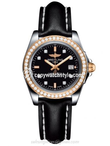 Breitling Galactic 32 Sleek Edition Stainless Steel / Rose Gold / Diamond / Trophy Black Diamond / Calf C7133053/BF64/408X/A14BA.1