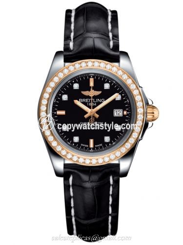 Breitling Galactic 32 Sleek Edition Stainless Steel / Rose Gold / Diamond / Trophy Black Diamond / Croco C7133053/BF64/777P/A14BA.1 Breitling Galactic 32 Sleek Edition Stainless Steel / Rose Gold / Diamond / Trophy Black Diamond / Croco C7133053/BF64/777P/A14BA.1