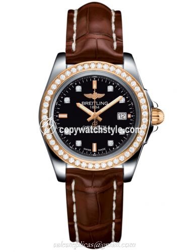 Breitling Galactic 32 Sleek Edition Stainless Steel / Rose Gold / Diamond / Trophy Black Diamond / Croco C7133053/BF64/778P/A14BA.1