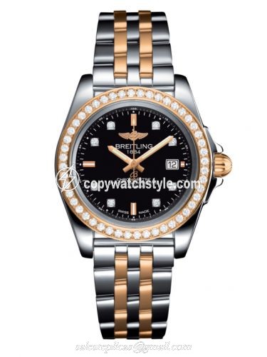 Breitling Galactic 32 Sleek Edition Stainless Steel / Rose Gold / Diamond / Trophy Black Diamond / Bracelet C7133053/BF64/792C