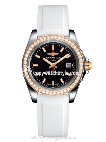 Breitling Galactic 32 Sleek Edition Stainless Steel / Rose Gold / Diamond / Trophy Black / Rubber C7133053/BF65/164S/A14S.1 Breitling Galactic 32 Sleek Edition Stainless Steel / Rose Gold / Diamond / Trophy Black / Rubber C7133053/BF65/164S/A14S.1