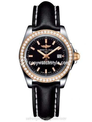 Breitling Galactic 32 Sleek Edition Stainless Steel / Rose Gold / Diamond / Trophy Black / Calf C7133053/BF65/408X/A14BA.1