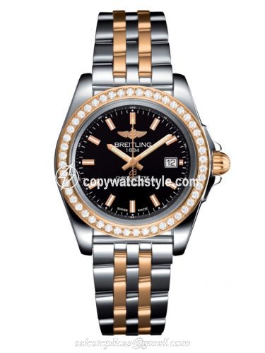 Breitling Galactic 32 Sleek Edition Stainless Steel / Rose Gold / Diamond / Trophy Black / Bracelet C7133053/BF65/792C
