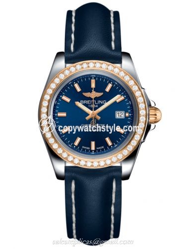 Breitling Galactic 32 Sleek Edition Stainless Steel / Rose Gold / Diamond / Horizon Blue / Calf C7133053/C952/116X/A14BA.1 Breitling Galactic 32 Sleek Edition Stainless Steel / Rose Gold / Diamond / Horizon Blue / Calf C7133053/C952/116X/A14BA.1
