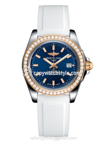 Breitling Galactic 32 Sleek Edition Stainless Steel / Rose Gold / Diamond / Horizon Blue / Rubber C7133053/C952/164S/A14S.1 Breitling Galactic 32 Sleek Edition Stainless Steel / Rose Gold / Diamond / Horizon Blue / Rubber C7133053/C952/164S/A14S.1