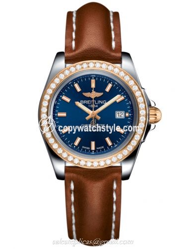 Breitling Galactic 32 Sleek Edition Stainless Steel / Rose Gold / Diamond / Horizon Blue / Calf C7133053/C952/406X/A14BA.1 Breitling Galactic 32 Sleek Edition Stainless Steel / Rose Gold / Diamond / Horizon Blue / Calf C7133053/C952/406X/A14BA.1