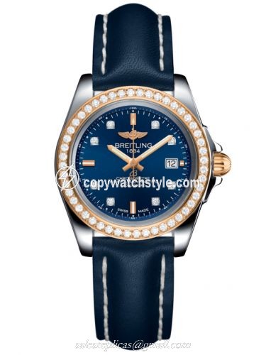 Breitling Galactic 32 Sleek Edition Stainless Steel / Rose Gold / Diamond / Horizon Blue Diamond / Calf C7133053/C967/116X/A14BA.1 Breitling Galactic 32 Sleek Edition Stainless Steel / Rose Gold / Diamond / Horizon Blue Diamond / Calf C7133053/C967/116X/A14BA.1