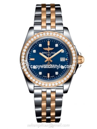 Breitling Galactic 32 Sleek Edition Stainless Steel / Rose Gold / Diamond / Horizon Blue Diamond / Bracelet C7133053/C967/792C