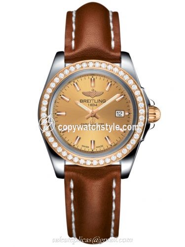 Breitling Galactic 32 Sleek Edition Stainless Steel / Rose Gold / Diamond / Golden Sun / Calf C7133053/H549/406X/A14BA.1 Breitling Galactic 32 Sleek Edition Stainless Steel / Rose Gold / Diamond / Golden Sun / Calf C7133053/H549/406X/A14BA.1