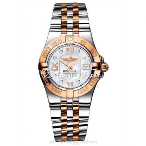 Breitling Galactic 30 Gold Bezel / MOP / Two Tone Bracelet C71340L2.A681.368C Breitling Galactic 30 Gold Bezel / MOP / Two Tone Bracelet C71340L2.A681.368C