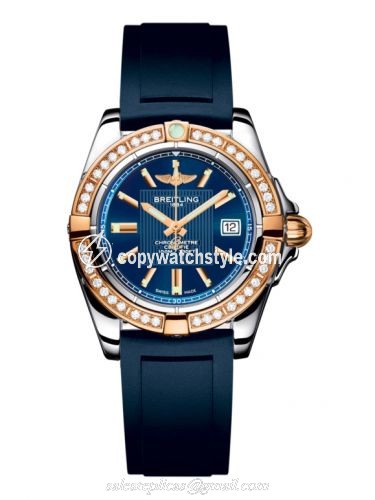 Breitling Galactic 32 Stainless Steel / Rose Gold / Diamond / Metallica Blue / Rubber C71356LA.C813.141S