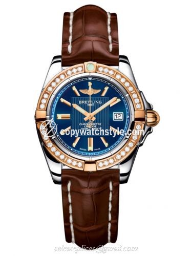 Breitling Galactic 32 Stainless Steel / Rose Gold / Diamond / Metallica Blue / Croco C71356LA.C813.778P Breitling Galactic 32 Stainless Steel / Rose Gold / Diamond / Metallica Blue / Croco C71356LA.C813.778P