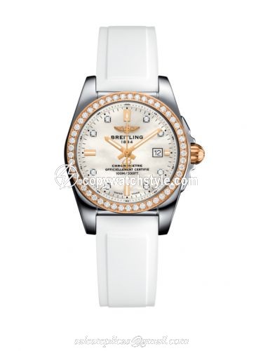 Breitling Galactic 29 Stainless Steel / Rose Gold / Diamond / Pearl Diamond / Rubber C7234853/A792/249S/A12S.1