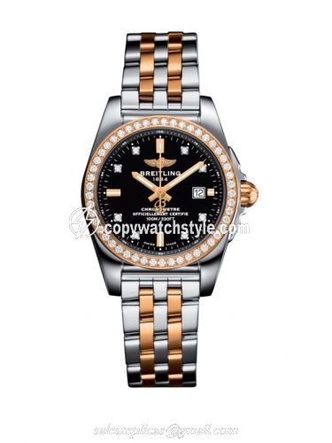 Breitling Galactic 29 Stainless Steel / Rose Gold / Diamond / Trophy Black Diamond / Bracelet C72348531B1C1 Breitling Galactic 29 Stainless Steel / Rose Gold / Diamond / Trophy Black Diamond / Bracelet C72348531B1C1