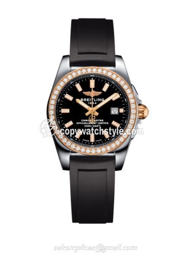 Breitling Galactic 29 Stainless Steel / Rose Gold / Diamond / Trophy Black / Rubber C7234853/BF32/248S/A12S.1 Breitling Galactic 29 Stainless Steel / Rose Gold / Diamond / Trophy Black / Rubber C7234853/BF32/248S/A12S.1
