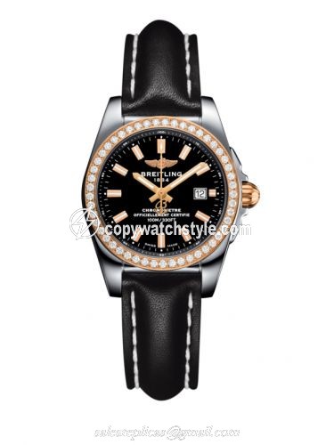 Breitling Galactic 29 Stainless Steel / Rose Gold / Diamond / Trophy Black / Calf C7234853/BF32/477X/A12BA.1 Breitling Galactic 29 Stainless Steel / Rose Gold / Diamond / Trophy Black / Calf C7234853/BF32/477X/A12BA.1