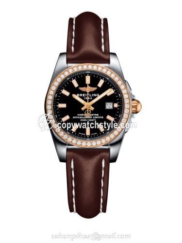 Breitling Galactic 29 Stainless Steel / Rose Gold / Diamond / Trophy Black / Calf C7234853/BF32/484X/A12BA.1 Breitling Galactic 29 Stainless Steel / Rose Gold / Diamond / Trophy Black / Calf C7234853/BF32/484X/A12BA.1