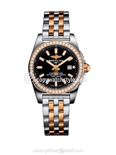 Breitling Galactic 29 Stainless Steel / Rose Gold / Diamond / Trophy Black / Bracelet C7234853/BF32/791C