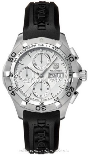 TAG Heuer Aquaracer 300M Calibre 16 Day-Date 43 Stainless Steel / Silver / Rubber CAF2011.FT8011 TAG Heuer Aquaracer 300M Calibre 16 Day-Date 43 Stainless Steel / Silver / Rubber CAF2011.FT8011