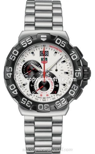 TAG Heuer Formula 1 Quartz Chronograph Big Date 44 Stainless Steel / White / Bracelet CAH1011.BA0854 TAG Heuer Formula 1 Quartz Chronograph Big Date 44 Stainless Steel / White / Bracelet CAH1011.BA0854