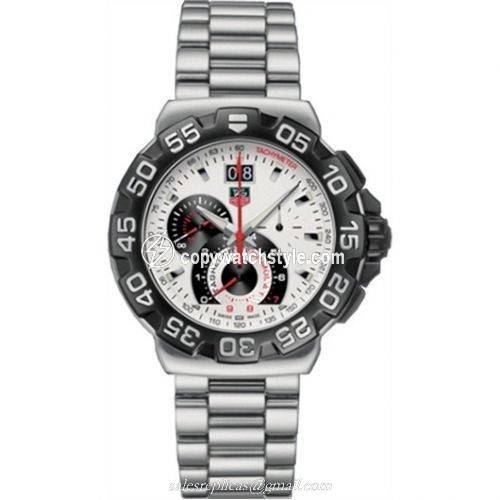 TAG Heuer Formula 1 Quartz Chronograph Big Date 44 Stainless Steel / White / Bracelet CAH1011.BA0860 TAG Heuer Formula 1 Quartz Chronograph Big Date 44 Stainless Steel / White / Bracelet CAH1011.BA0860