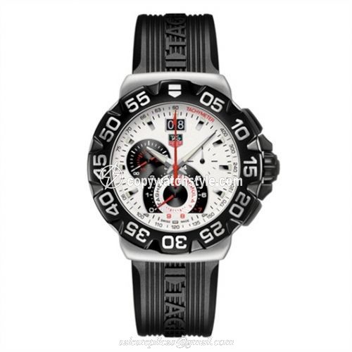 TAG Heuer Formula 1 Quartz Chronograph Big Date 44 Stainless Steel / White / Rubber CAH1011.FT6026 TAG Heuer Formula 1 Quartz Chronograph Big Date 44 Stainless Steel / White / Rubber CAH1011.FT6026